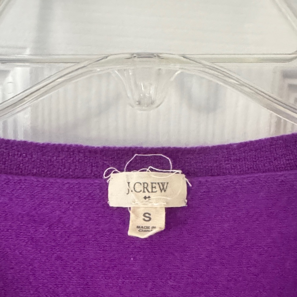 J. Crew Vibrant Purple Crew Neck Merino Wool Sweater - Picture 2 of 4